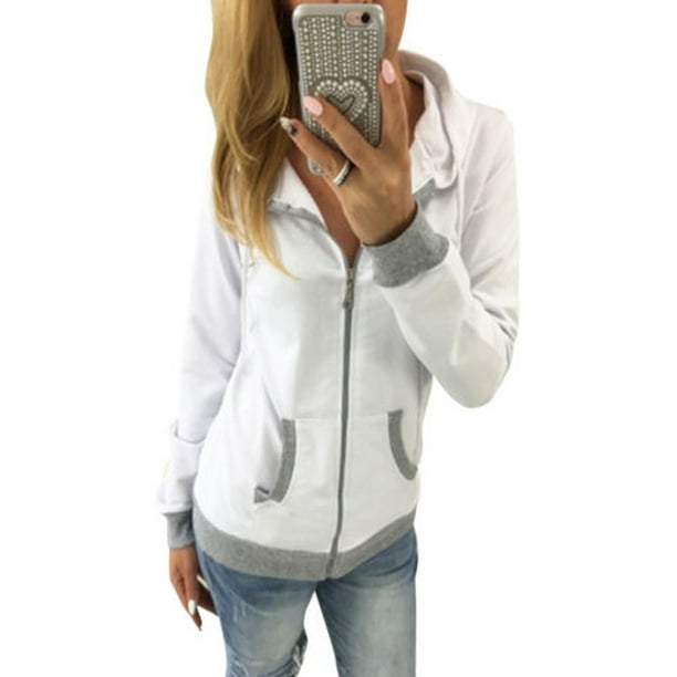 Womens Zip Up Hoodie Coat Sweatshirt Long Sleeve Pullover Jacket Coat Jumper Top Womens Zip Up Hoodie Coat Sweatshirt Long Sleeve Pullover Jacket Coat Jumper Top